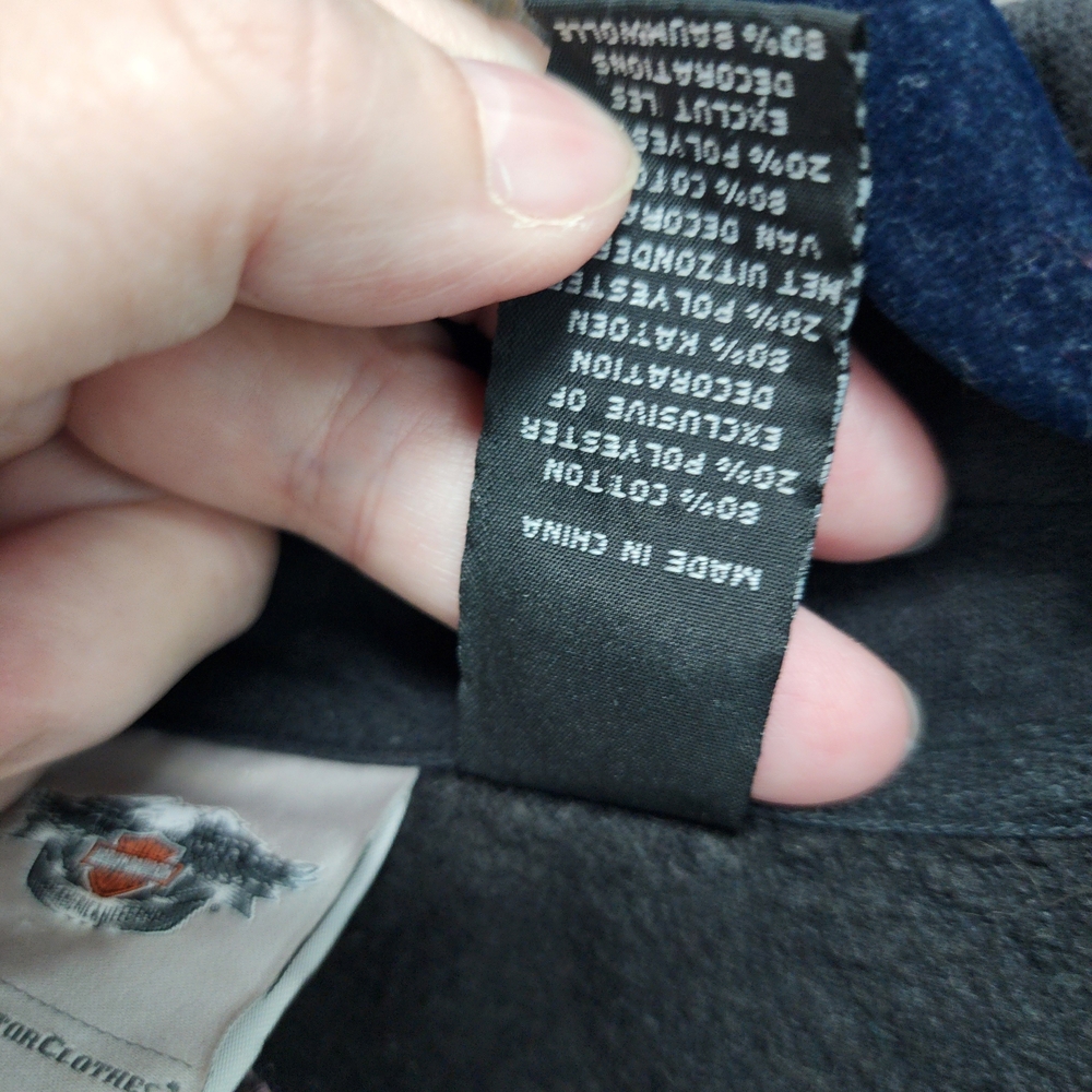 Assymetric Moto Rose Embroidered Harley Dsvidson Jacket XL - Picture 6 of 11